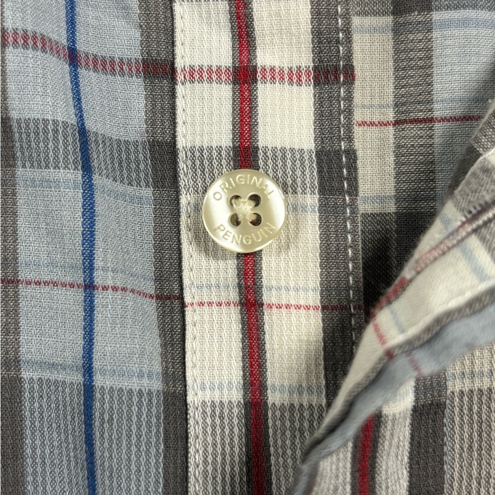 Original Penguin Plaid Button Down Shirt Men’s Classic Fit Long Sleeve - Picture 7 of 12
